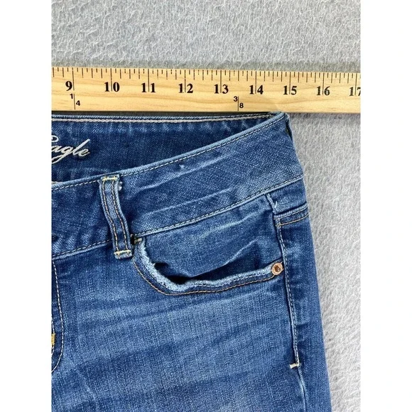 American Eagle Outfitters Artist Boot Stretch Jeans Women's Size 8 Blue Regular - Picture 2 of 10